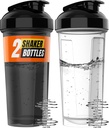 WrexX 2 balenie Protein Shaker Fľaša - až 28oz, 2x Shaker Ball, Prenosné pred tréningom Srvátka Protein Shaker Cups pre proteín Shakes, Netesný dôkaz Shaker Fľaše pre proteínové zmesi