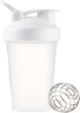 Fľaša 12oz Protein Shaker Plastová fľaša pre Pre & Post cvičenie s Twist a Lock Protein Box Storage, Prenosná fľaša fitness pre fitness nadšencov Athletes (biela, 12 oz)