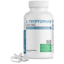 Bronson L-Tryptofán 500 MG High Potency Essential Amino Acid Supports Relaxation & Positive Mood Support Non-GMO, 60 Kapsule