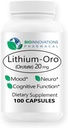 Lítium Oro 20 mg, podporuje zdravú náladu emocionálne wellness, správanie, a pamäť. Biologicky dostupné, 100 Caps (Elementálny lítiový orotát)