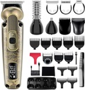 Hatteker Brada Trimmer fúzy Trimmer pre mužov 8 v 1 Nastaviteľná rýchlosť vodotesné vlasy Clipper T-Blade Elektické Razor Shavers bezdrôtové mužov Darček Grooming Kit s telom tvárou nosa (Bronze)