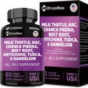 Milk Thistle 3000mg NAC Chanca Piedra 2000mg Artičok 2000mg Repeat Root 2000mg Dandelion Root 1000mg, Pečeň Clean Detox & Repair Supplement with TUDCA Choline and Ginger for Men & Ženy, 60 Kapsule