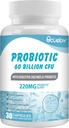 Probiotiká 60 miliárd CFU s 10 kmeňmi a 3 organickými prebiotikami,Probiotiká Supplement for Women Men Support Metabolizmus,Imunita a trávivé zdravie,Non-GMO & Gluten Free,30 Kapsule