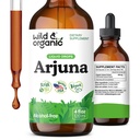 Divoká a organická Arjuna kôra Tinktúra - Celková dobre Being doplnok - Bezalkoholové kvapalné kvapky - Terminália Arjuna kôra extrakt - bez cukru a prísad, non-GMO - 4 fl oz