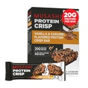 MUSASHI Protein Crisp Bar, 20g Protein, 4g Total Cukor, Vanilla & Caramel, Post Clearout a Snack On The Go, 12 Balenie 2,1/0 (60g) Bary