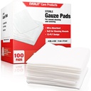 EVERLIT [Extra-Thick] 4'x4' Sterilný Gauze Pad 12-Ply, 100 Balenie, Individuálne zabalené, Ultra Absorbent Veľké ne-Woven Medical Gauze Sponga pre starostlivosť o rany Domov Prvá pomoc Kit