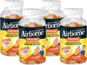 Airborne 750mg Vitamín C Imunitná podpora Supplement Gumies for Adults, Zelty Orange flavor, Gluten Free Crafted Blend s výkonnými antioxidantmi Vitamíny A C & E, 63 Gumies (4 balenia)