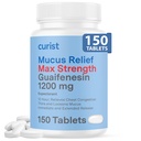 Curist Guaifenesin 1200 Mg Tablety rozšíreného vydania - 150 Gróf Maximálna sila Mucus Relief Tablety OTC - Clear Preťaženie
