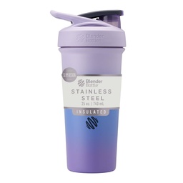 BlenderBottle Sport Sleek Izolovaná nerezová oceľ fľaša Shaker s wire Whisk, 25-Ounce, Levanduľa Ombre 