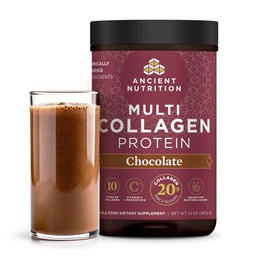 Staroveká výživa Kolagén Peptidy Powder, Multi kolagén Protein, Ženy a muži, Vitamín C, Probiotiká, Hydrolyzed Kolagén, podporuje pokožku, kĺby, Gut Health, Čokoláda, 24 Serviv