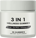 3 v 1 Gummy, 3 v 1 Šilajit Gummy pre mužov, Pure Shilajit Wellness Gummies (Šilajit + morské moss + Ashwagandha), Shilajit Gummy pre mužov, Non-GMO