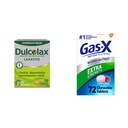Dulcolax Jednodňová úľava Laxative pre nežnú Zápcha Relief, Bisakodyl 5 mg tablety, 50 gróf & Gas-X extra sila Chewable Gas Relief Tablety so simetikónom 125 mg pre úľavu od šplhania