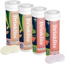 Drinklits Ginger-Lime Hydration Electrolytes & Strawberry Immune Support Tablety (4) Tube Combo Pack 