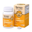 Renzo je neporaziteľný vitamín C pre deti s bazami a zinkom, nerozriešiteľné deti vitamíny pre imunitnú podporu, 60 oranžovo chutných Melty Tabs