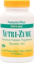 NaturesPlus Nutri Zyme - 90 Žuvacie tablety, Peppermint Flavor - Vegetarián Enzyme Supplement with Bhomelain & Papain, Natural Digestive Aid - Gluten-free - 45 Servings