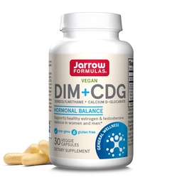 Jarrow Formulates - DIM + CDG Veggie Capsules - 30 Gróf - DIM & CDG Supplement - For Hormone Balance - Non-GMO - Gluten Free