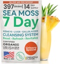 Atlantic Naturals More Moss 7 deň Detox Pečeň, Žlčník a obličky Čistenie - Podpora s púpavkovým koreňom, Mlieko Thitle, Burdock Root, Red Clover, Chanca Piedra - Ananás Flavor Drink Mix (14 oz)