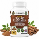 Organické Škorica Kapsule, Energia, Srdce a metabolizmus Podpora, Certified Organic Ceylon Škorica Pills, Non-GMO, Vegan, Gluten-Free - 60 Kapsule
