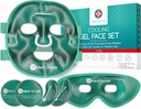Medi Grade Cooling Ice Face Maska a Chladiace očné masky pre Puffy Eyes & Migréna Relief - Self Care Face Ice Pack s ChillGel tvár Ice Maska Technológia - Chladenie tváre Maska, Očné pads a taška