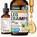 BIO KRAUTER Tinktúra nôh s Quinine - zázvor a harmančeky Tekuté extrakty pre nohy Cramps - prírodný alkohol a cukor bez formuly - Vegan kvapky 2 Fl.Oz.