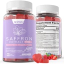 Šafran Doplnky Gumies 100mg - 100% Pure Saffron Extract With Magnézium Glycinate, L-theanine, Turmerica, Ashwagandha, Honey & Vitamin B Complex for Mood & Power, Antioxidant, Vitality - 120 Count