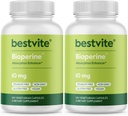 Bioperine 10 mg (240 Vegetariánov Kapsule) (120 x 2) - No Stearates - Vegan - Non GMO - Gluten Free - Absorbtion Enhancer