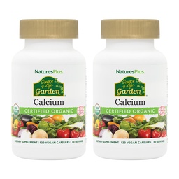 PrírodyPlus Zdroj života Záhrada Vápnik - 120 Vegan Kapsule, Balenie 2 - Vegetariánska, Gluten zadarmo, Certified Organic - 60 Celkom Servis