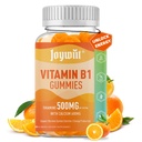 Vitamín B1 Gummies 500mg, Žuvateľný tiamín B1 doplnok pre dospelých, s 600mg kalcium citrát, Podpora Nervový systém, Vegan, Prírodná Orange chuť