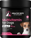 Zdravé občerstvenie 12 v 1 Multivitamín pre psy - Skin and Coat Supplement, Immune Support, Pet Vitamíny, Vápnik pre psy Vyrobené v USA - 120 Počet
