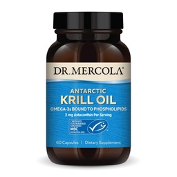 Dr. Mercola Antarktída Krill Oil - 1000 mg - Omega-3 Supplement with EPA & DHA - Supports Brain, Heart, Joint & Immune Health - GMO-free, Gluten-Free & Soy-Free - 60 Capsules (30 Servings)