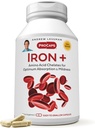 ANDREW LESSMAN Iron Plus 180 kapsúl - 18 mg Železo, 100% Pure Amino Acid Exspirated Iron (Glycinát, aspartát), Plus Vitamín C na zvýšenie absorpcie, malé, ľahko prehĺtateľné kapsuly, žiadne doplnkové látky