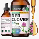 BIO KRAUTER Red Clover Tincture - Red Clover Extract - Liquid Supplement for Women's Support - Alkohol a cukor bez - Vegan kvapky 4 Fl.Oz.