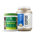 Bundle of Amazing Grass Greens Superfood Powder: Original, 30 Servings + Isopure Vanilla Vegan Protein Powder, Plant Based, Organic Pea Protein, Dairy Free, 20 Servings (Backaging May Vary)