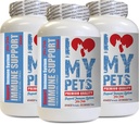 I LOVE MY PETS LLC Pes Imunity Supplement - PET Immune Support - Psy a mačky - Booster - Zdravé - Psie mlieko Thitle Pečeň Supplement - 180 Treats (3 fľaše)