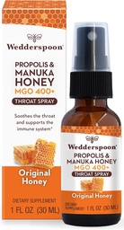Svadobná lyžica Propolis a Manuka Honey Throat Spray, Original Honey, 1 Fl Oz (Pack of 1), Sore Throat Relief, Natural Immune Support