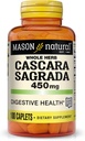 MASON NATURAL Cascara Sagrada 450 mg, bylinné doplnky pre podporu normálnej trávnej funkcie, 100 Caplets