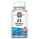 KAL vitamín D3 5000 IU 125 μg, vysoká potencia vitamín D žuvačky, vstrebávanie vápnika, zdravie kostí a imunitná podpora doplnok, prírodná mäta mäty, 60-dňová záruka, 60 porcií, 60 žuvačiek