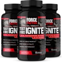 FORCE FACTOR test X180 Ignite, Testosterón Booster & Fat Burner pre mužov, Testosterón doplnok pomôcť budovať svalovú hmotu, zvýšenie energie, a zvýšenie vitality a výkonu, 60 Počet (Stock of 3)