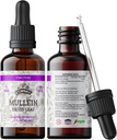 Mullein Tinture Extract, Organic Mullein (Verbascum densiflorum) Sušený Leaf Herbal Supplement in Cold-Pressed Rastlinný glycerín 670 mg