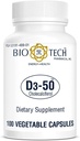 Bio-Tech Pharmacal D3-50 50 000 IU, 100 Rastlinné kapsule 