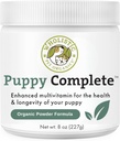 Wholistic Pet Organics Puppy Complete - Pes Multivitamínový prášok - 8 Oz - Denné psie vitamíny a doplnky pre domáce potraviny - imunitný systém, koža, kabát a celkové zdravie - malé a veľké plemeno šteniatka