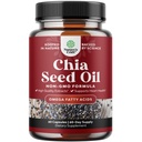 Chia Seed olej extrakty Kapsule - Plant Based Omega 3 6 9 Supplement and Daily Fiber Capsules for Adults Digestive and Immune Support and Heart Health - Omega 3 Mastné kyseliny Supplement for Muži a ženy