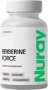 Nuray Berberine Force - podporuje kognitívne zdravie, Gastrointestinálne zdravie, Kardiovaskulárne zdravie, a pomáha udržiavať metabolické zdravie - s folátom, R-Alpha kyseliny lipoovej - 60 Počet - 500mg