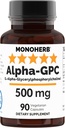 MONOHERB Alpha-GPC 500 mg - 90 Vegan Kapsule, Nootropný od Podpora mozgu, Focus, pamäť, motivácia a energia
