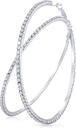 Veľké náušnice na náušnice Kryštálový kameň Dangle Big Hoop náušnice pre ženy Svadobné Party Favor, 80 mm