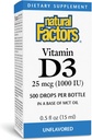 Prírodné faktory Vitamín D3 1000iu Tekuté 0,5 OZ (Multi-Pack)
