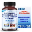Glukozamín Chondroitin MSM Collagen Turmeric - Spoločná podpora zdravia- Made in USA
