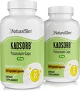 NaturalSlim Natural Dusičnan draselný Glukonát 99 mg - Kadsorb podporuje elektrolytovú rovnováhu a normálne pH - Absorbovateľné Draslíkové doplnky s esenciálnymi minerálmi - Non GMO 400 Kapsule 2 Balenie