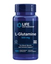 Life Extension L-Glutamine, 500 mg L-glutamín, Aminokyselina, podporuje zdravie svalov a imunitné zdravie, bez lepidla, non-GMO, 100 Vegetariánske kapsuly