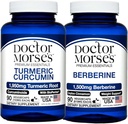 Turkumínový kurkumín Dr. Morsea 1950mg & Berberine 1500mg Bundle - Spoločná podpora, zdravý metabolizmus a imunitné posilnenie s BioPerine & Ceylon škorica, FDA-Registered, NSF-Certified 90 Kapsule
